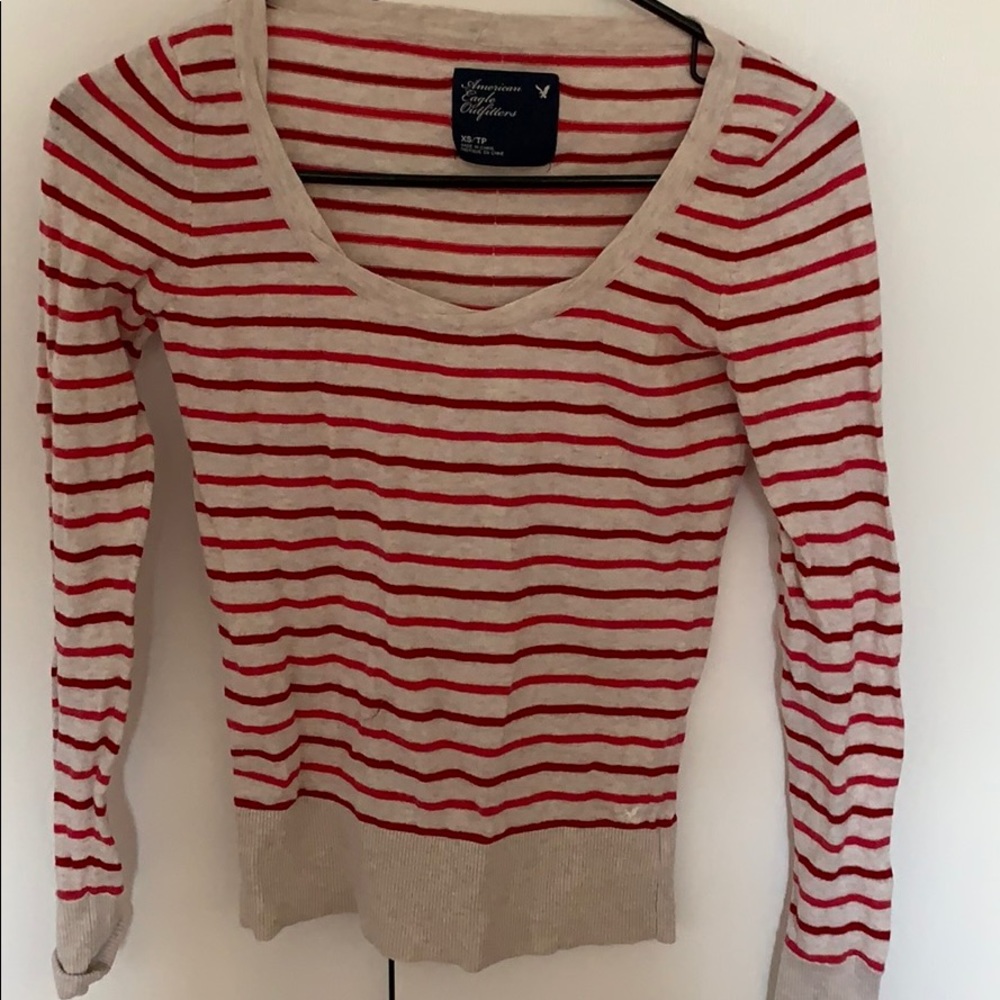 stripped American eagle top